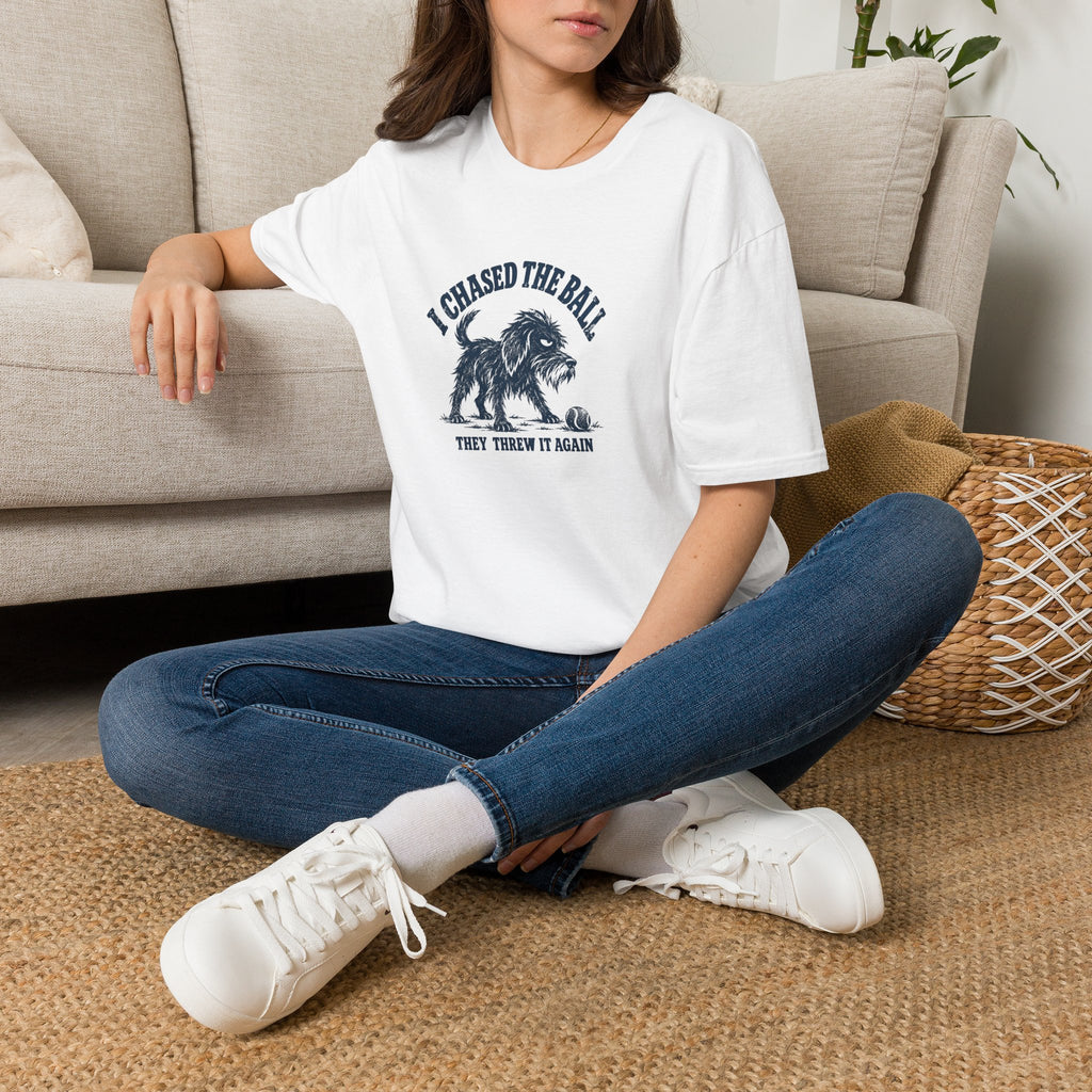 Grumpy Dog - I Chased the Ball, They Threw It Again –  Supersoft Unisex T-Shirt