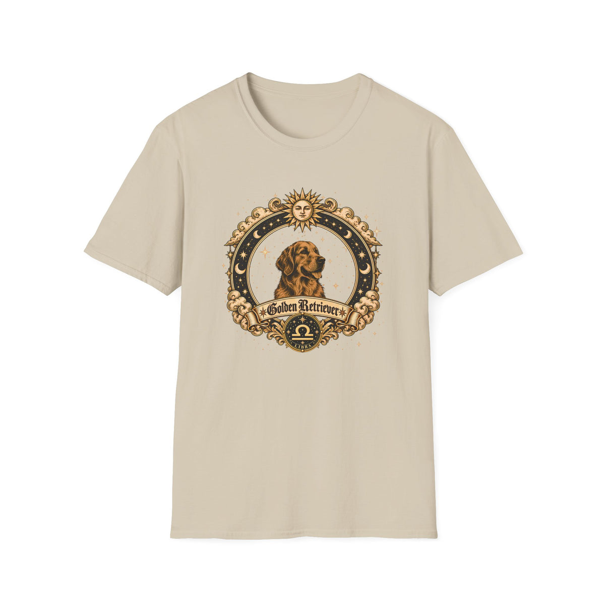 Zodiac Libra Golden Retriever - Dog Horoscope Star Sign - Supersoft Unisex Funny T-shirt