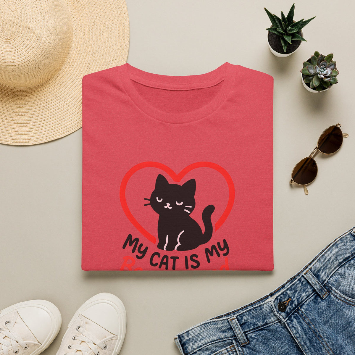 My Cat Is My Best Friend Cat –  Supersoft Unisex T-Shirt