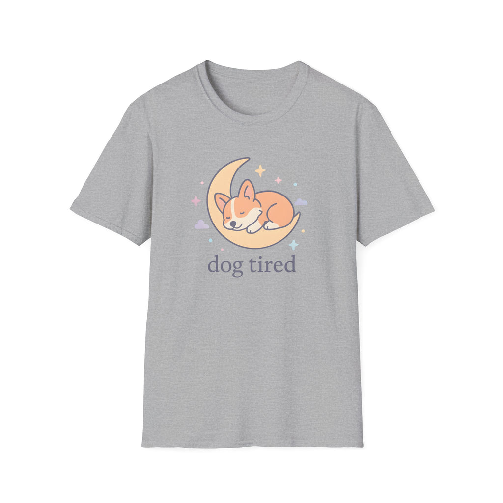 Sleeping Dog on Moon Cute Kawaii –  Supersoft Unisex T-Shirt