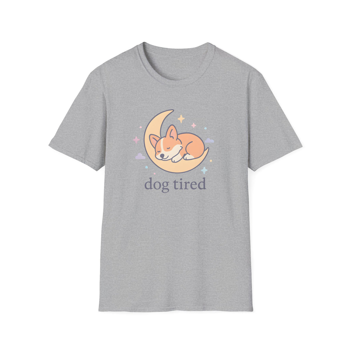 Sleeping Dog on Moon Cute Kawaii –  Supersoft Unisex T-Shirt