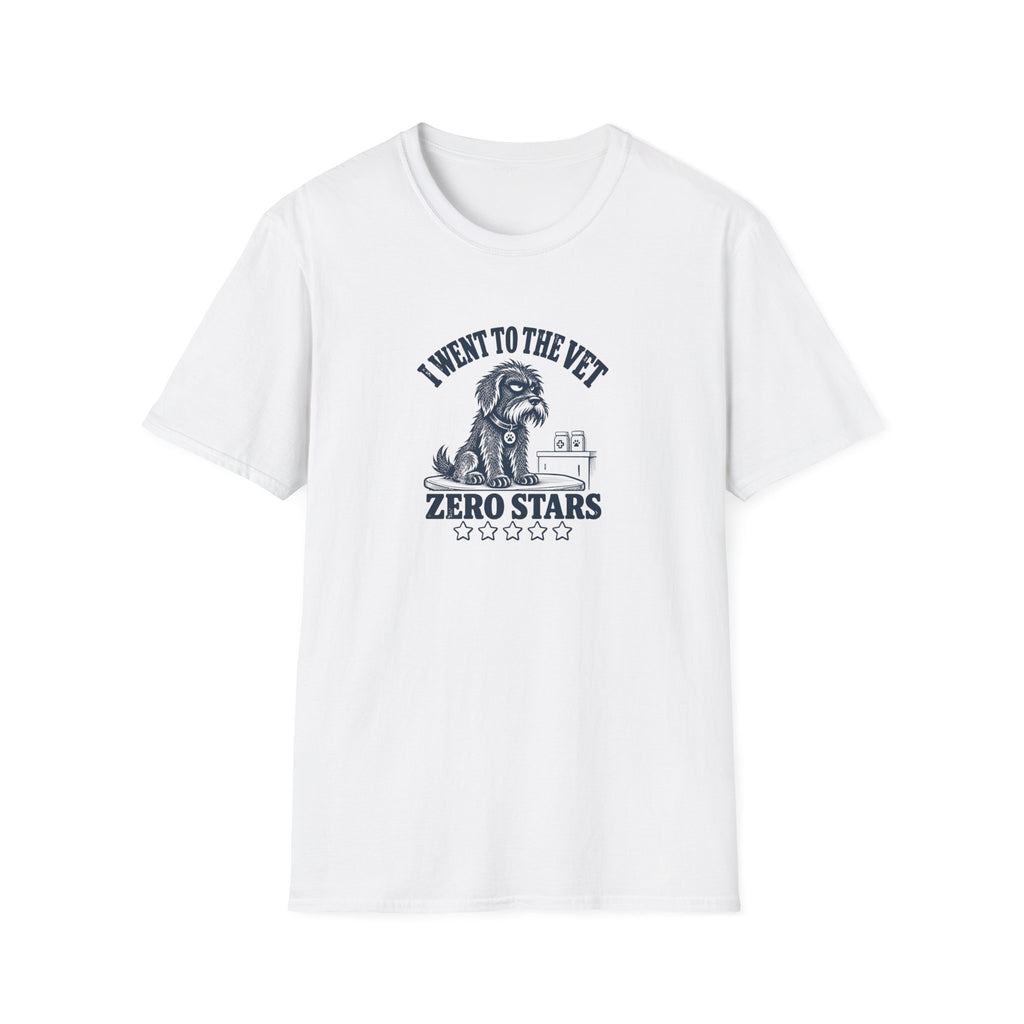 Grumpy Dog - I Went to the Vet...Zero Stars –  Supersoft Unisex T-Shirt