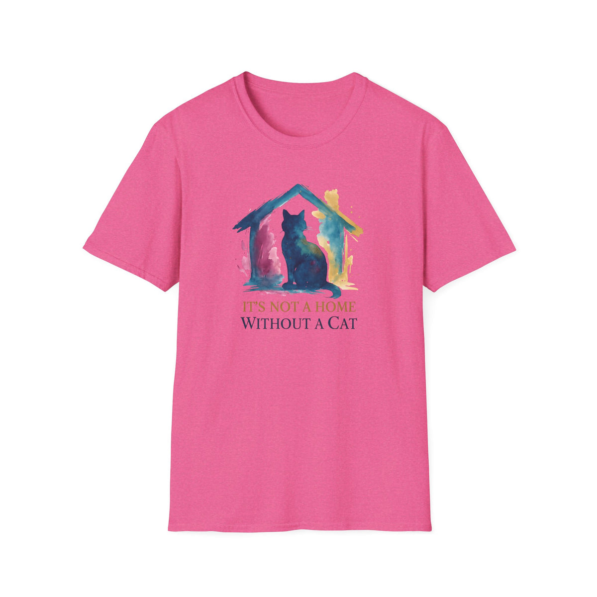 Watercolor Cat Inside House –  Supersoft Unisex T-Shirt