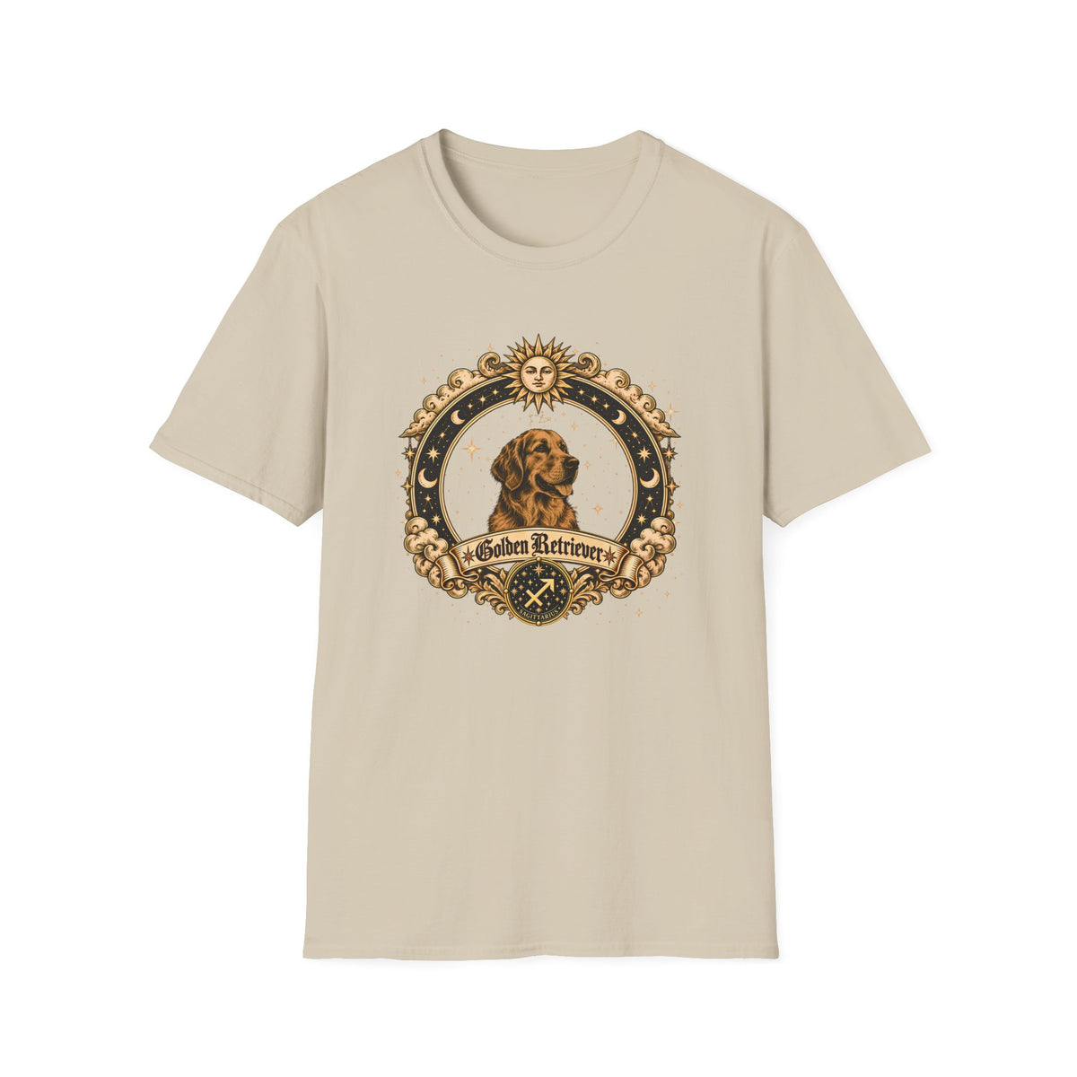 Zodiac Sagittarius Golden Retriever - Dog Horoscope Star Sign - Supersoft Unisex Funny T-shirt