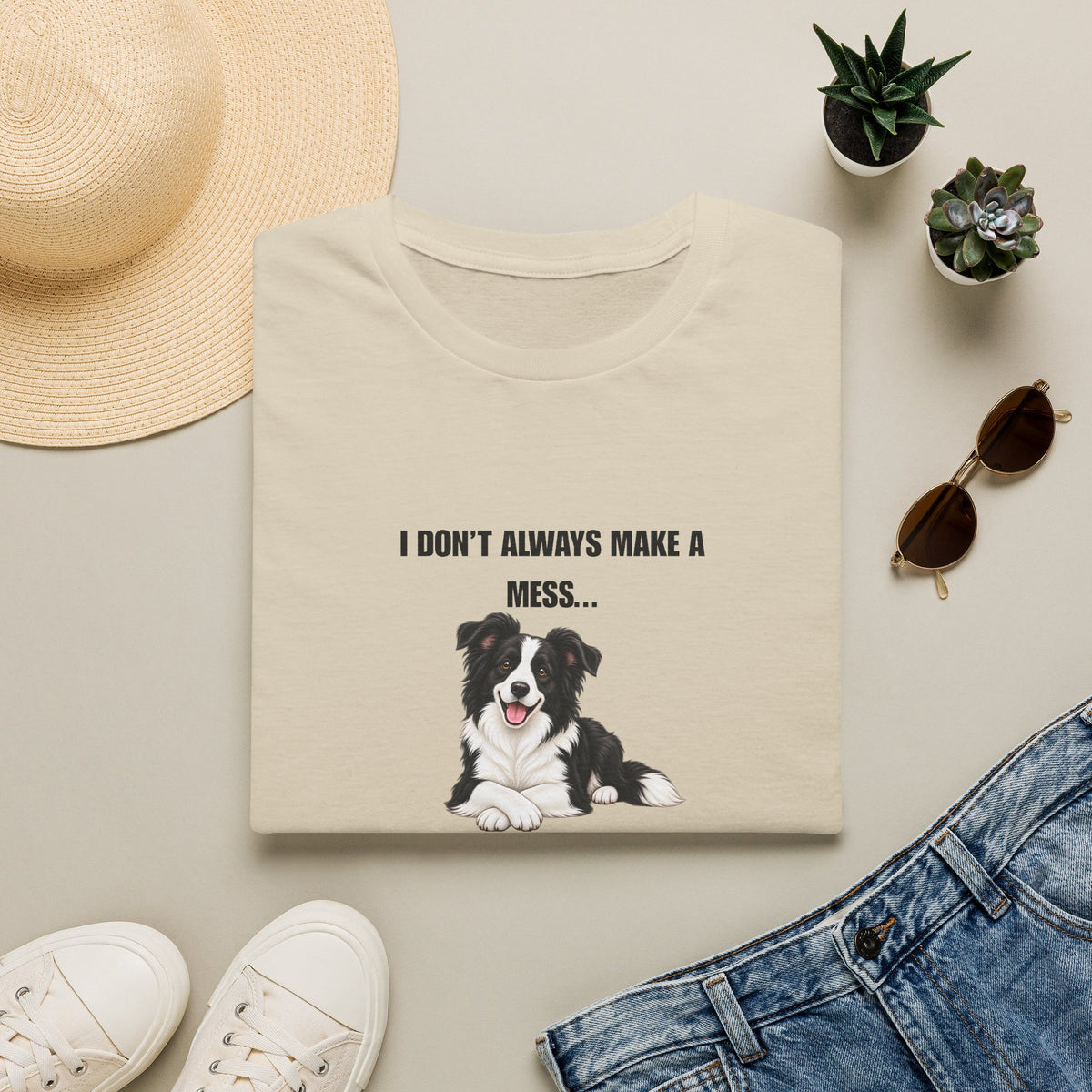 I Don’t Always Make A Mess...But When I Do, I Blame The Cat - Border Collie Supersoft Unisex T-Shirt