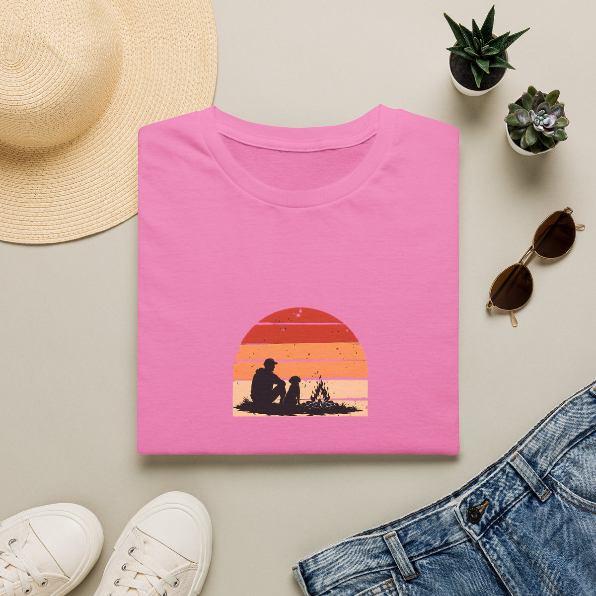 Campfire, Dog & Absolutely Nowhere Else to Be –  Supersoft Unisex T-Shirt