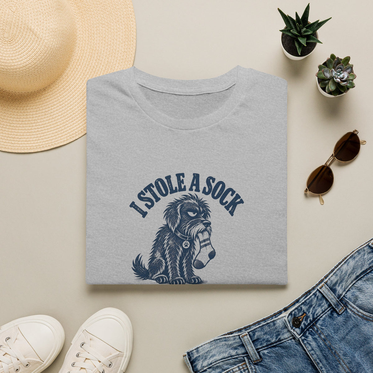 Grumpy Dog - I Stole A Sock...Nobody Appreciated It –  Supersoft Unisex T-Shirt