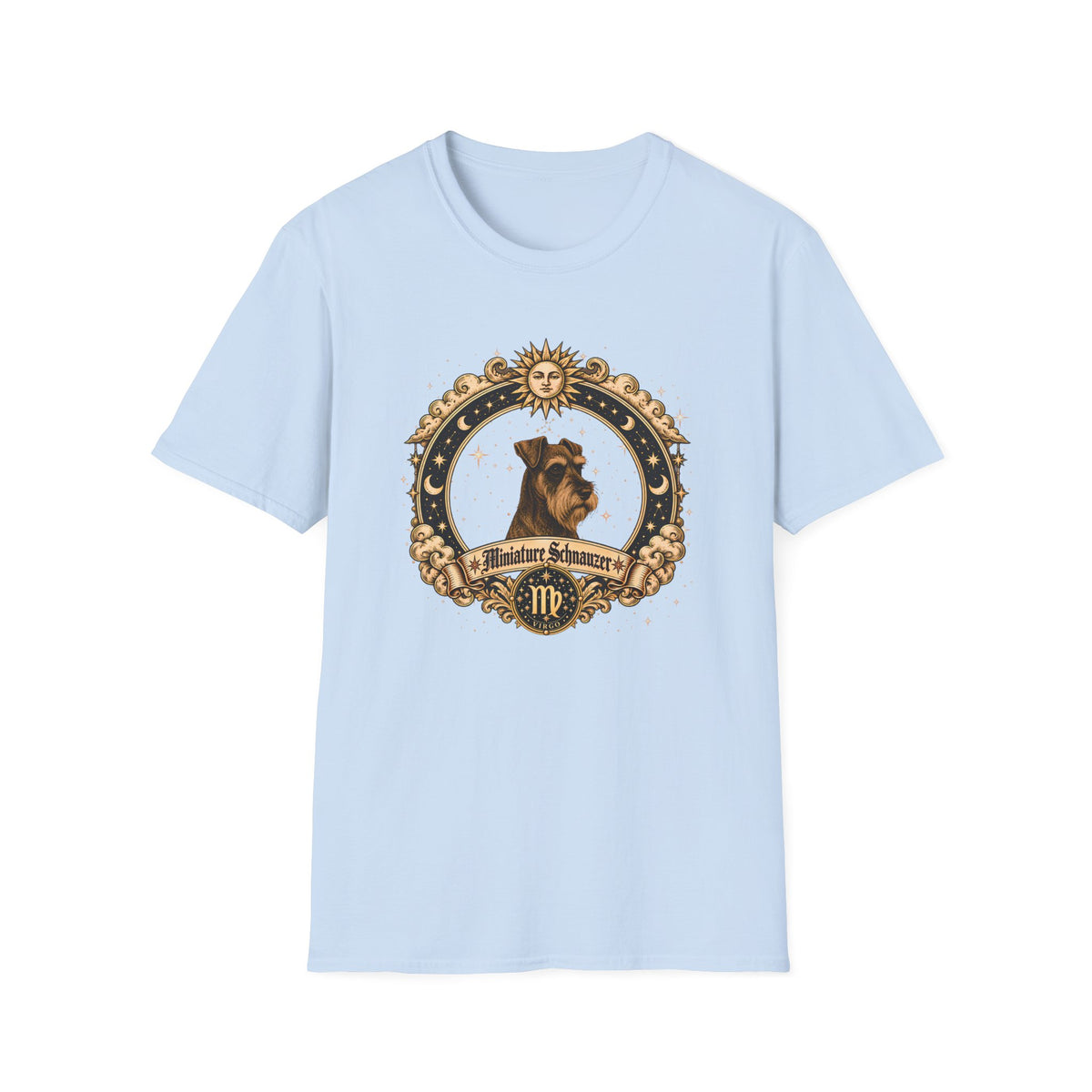Zodiac Virgo Miniature Schnauzer - Dog Horoscope Star Sign - Supersoft Unisex Funny T-shirt