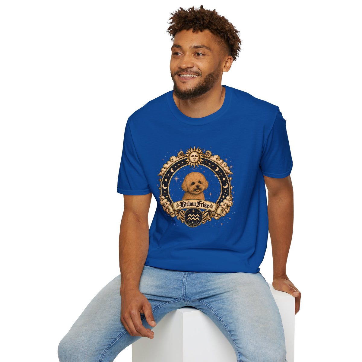 Zodiac Aquarius Bichon Frise - Dog Horoscope Star Sign - Supersoft Unisex T-shirt