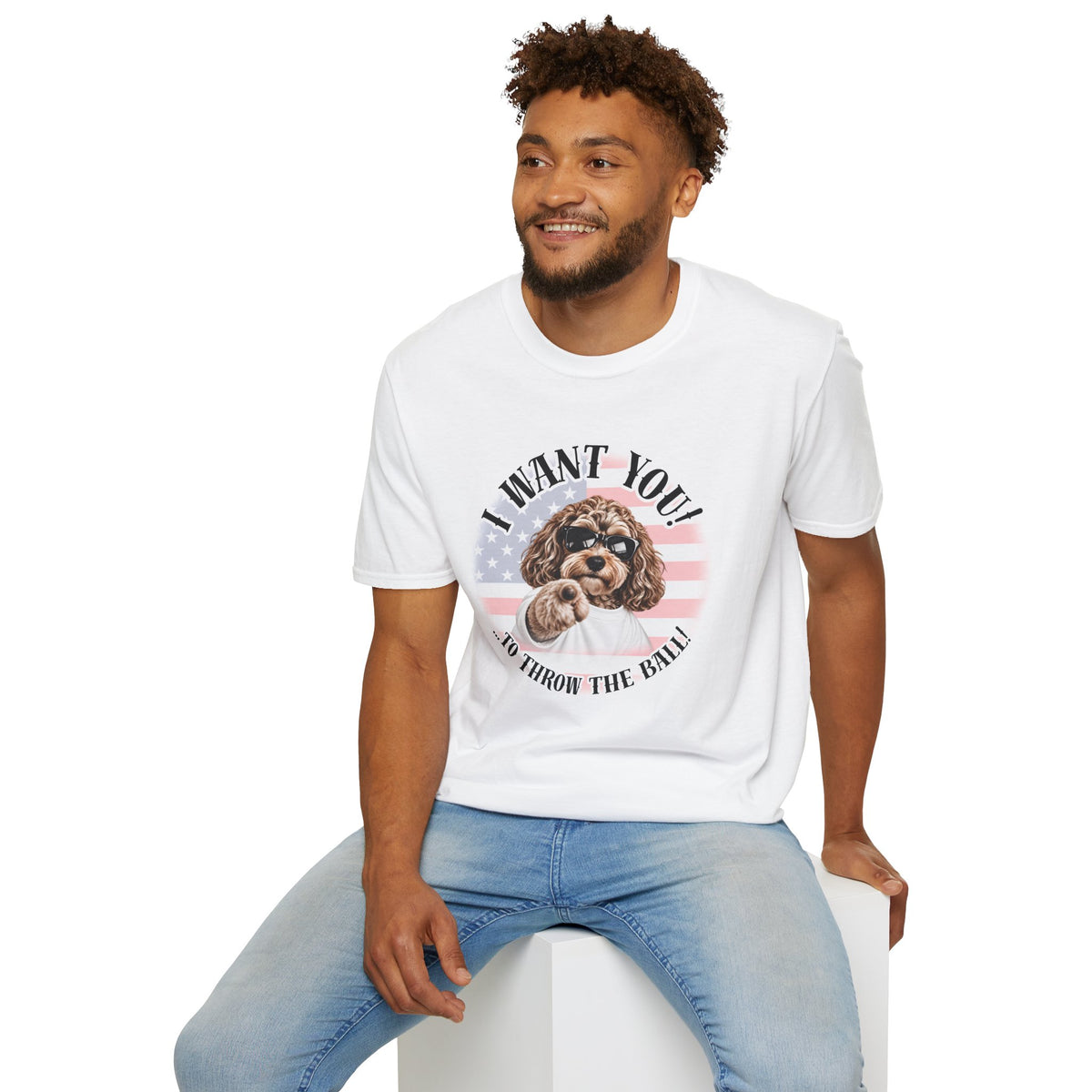 I WANT YOU!...To Throw the Ball! – Cockapoo - Supersoft Unisex T-shirt