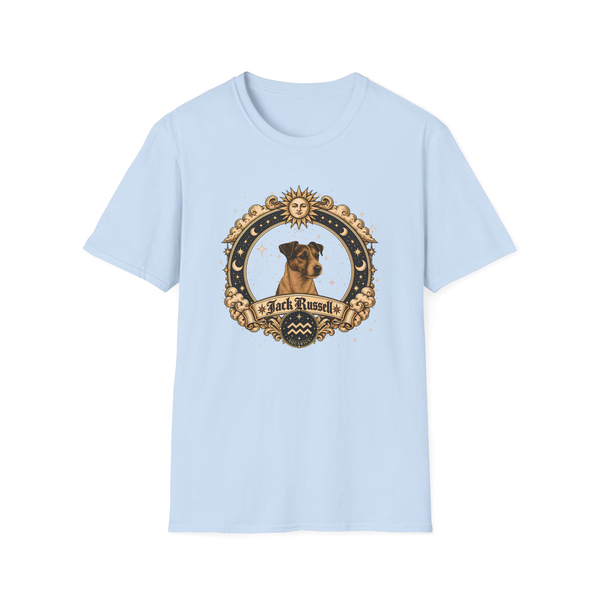 Zodiac Aquarius Jack Russell - Dog Horoscope Star Sign - Supersoft Unisex Funny T-shirt