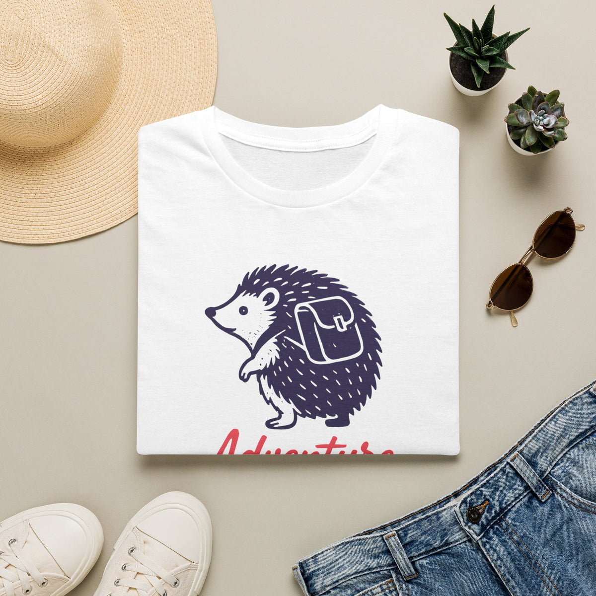 Adventure Awaits Hedgehog –  Supersoft Unisex T-Shirt