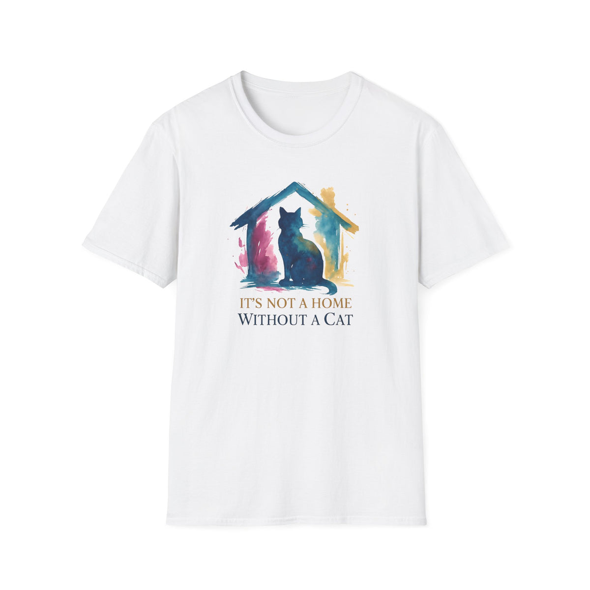 Watercolor Cat Inside House –  Supersoft Unisex T-Shirt