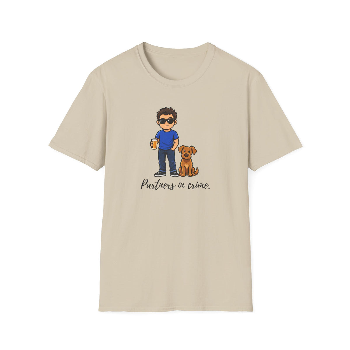 Beer, Dogs and Dudes - Partners in Crime - Supersoft Unisex T-shirt