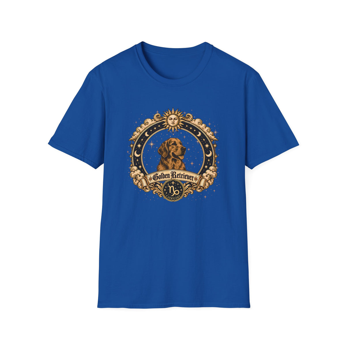 Zodiac Capricorn Golden Retriever - Dog Horoscope Star Sign - Supersoft Unisex Funny T-shirt