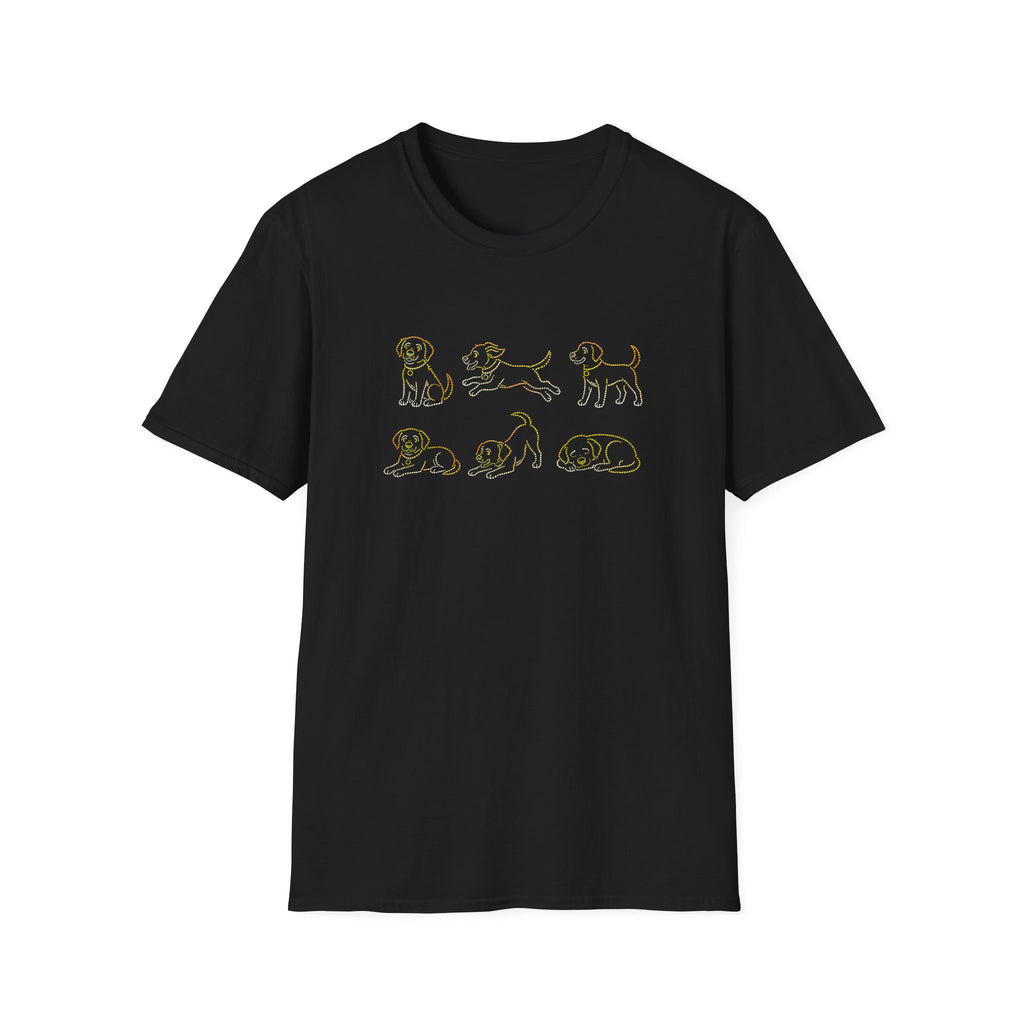Bedazzling Beasts - Faux Jewel Yellow Dog Pack - Unisex T-Shirt