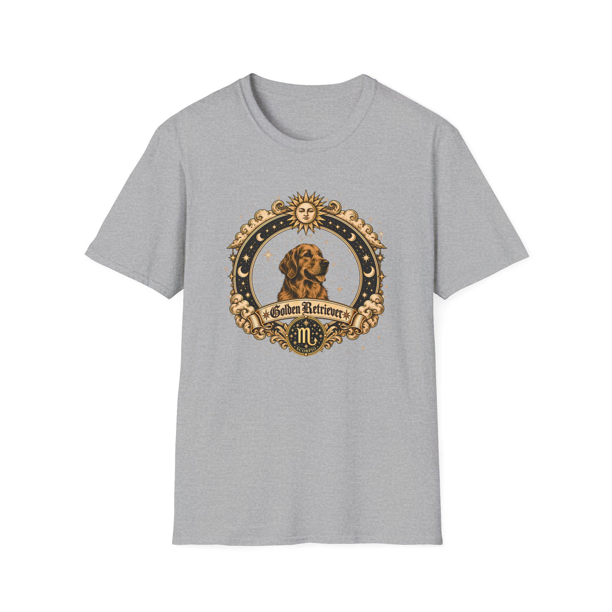 Zodiac Scorpio Golden Retriever - Dog Horoscope Star Sign - Supersoft Unisex Funny T-shirt