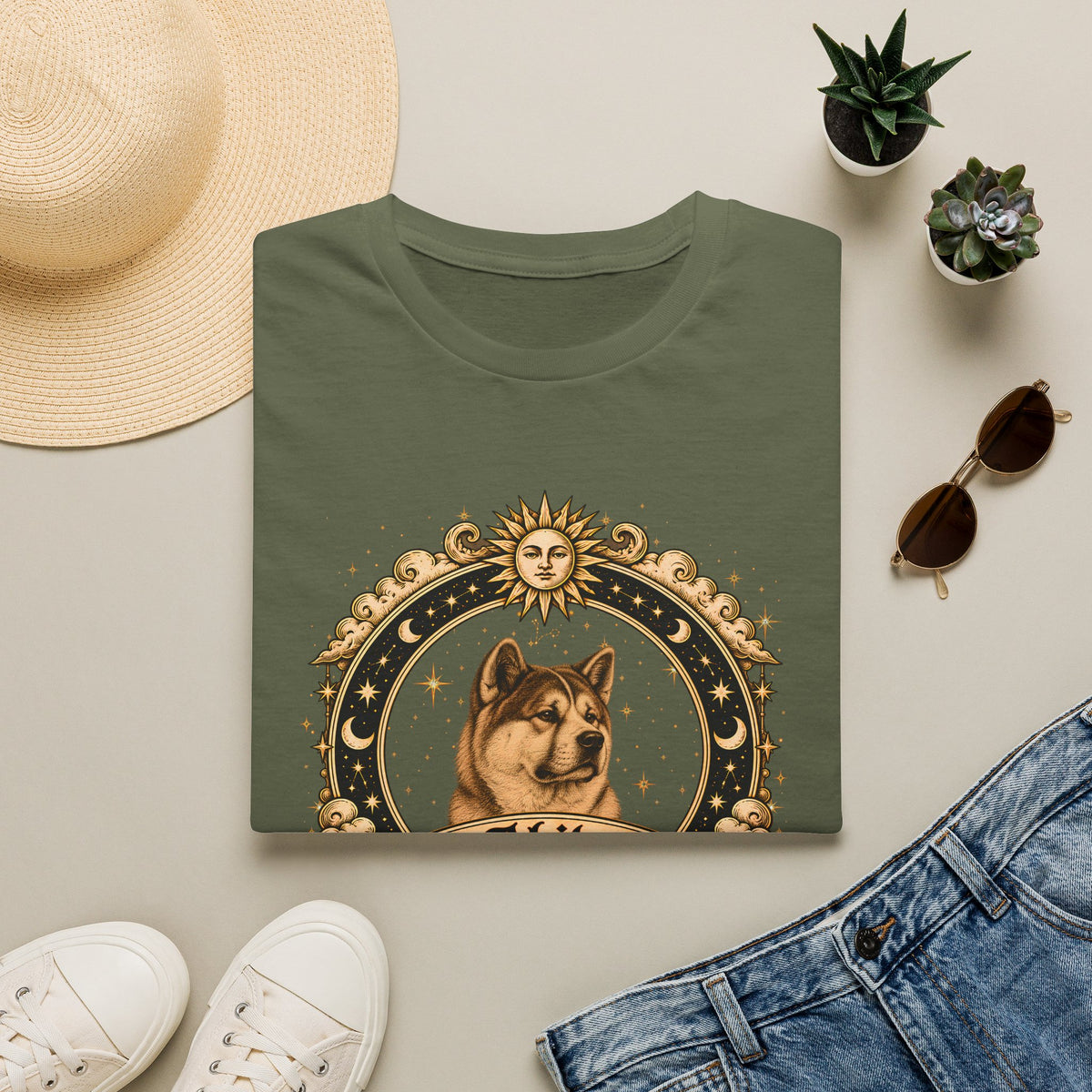 Zodiac Pisces Akita - Dog Horoscope Star Sign - Supersoft Unisex T-shirt