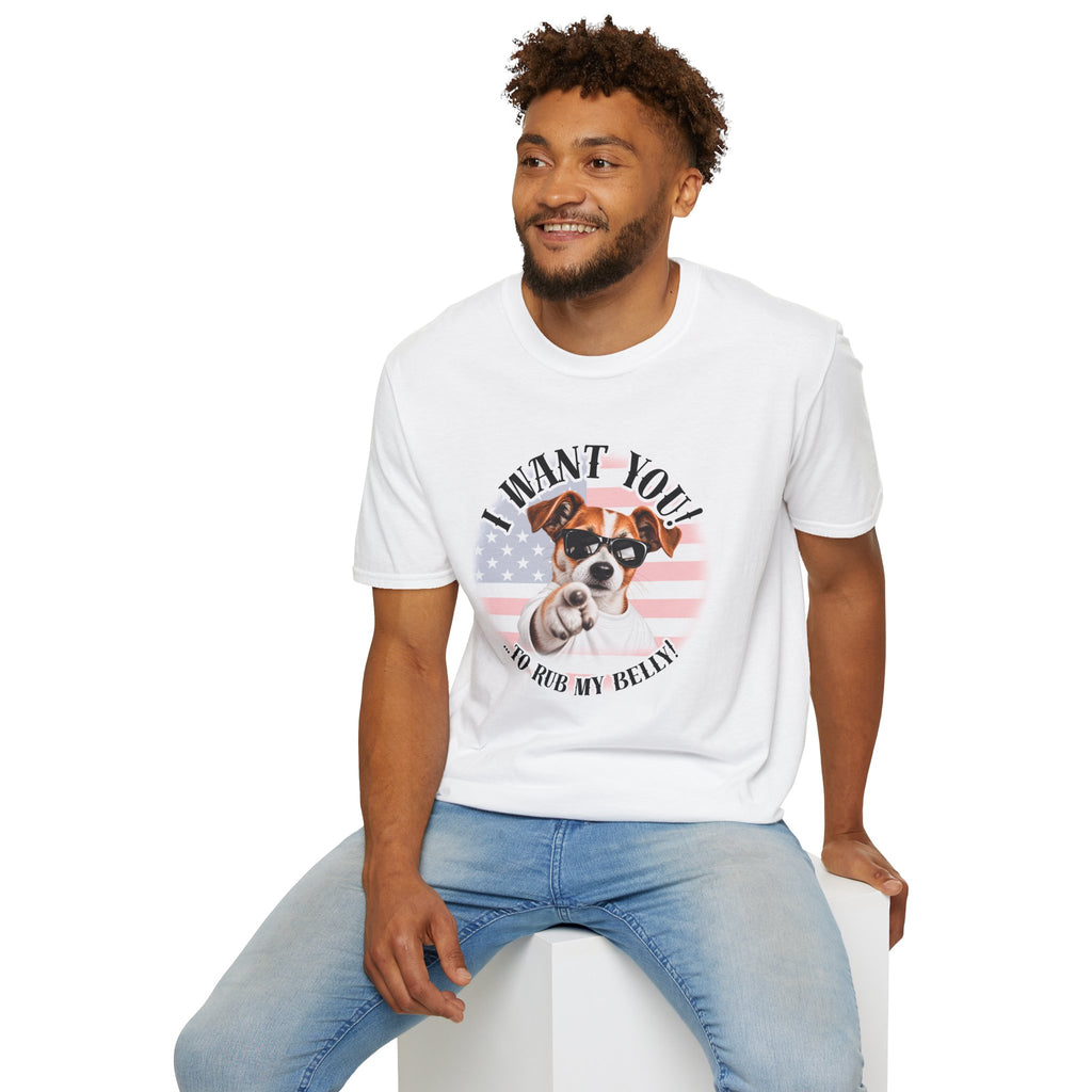 I WANT YOU!...To Rub My Belly! – Jack Russell - Supersoft Unisex T-shirt