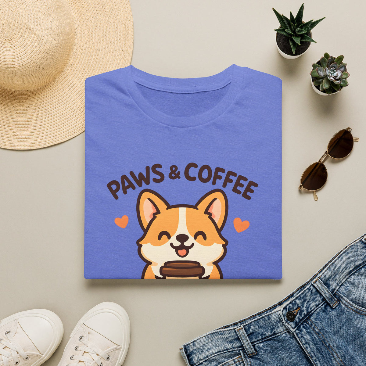 Paws and Coffee –  Supersoft Unisex T-Shirt