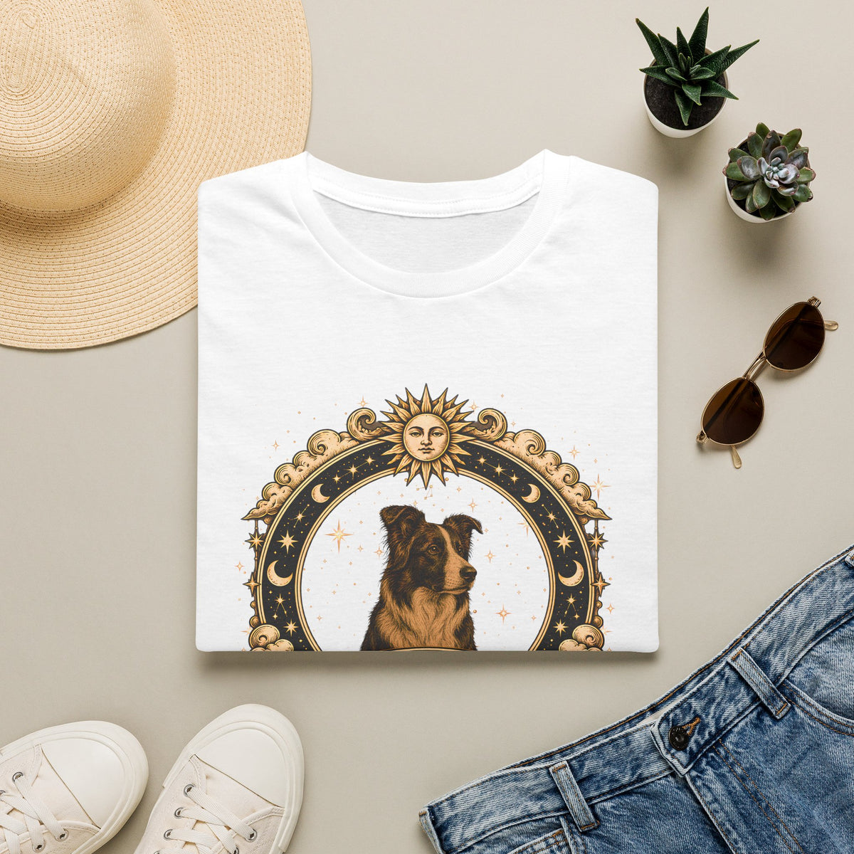 Zodiac Libra Border Collie - Dog Horoscope Star Sign - Supersoft Unisex T-shirt