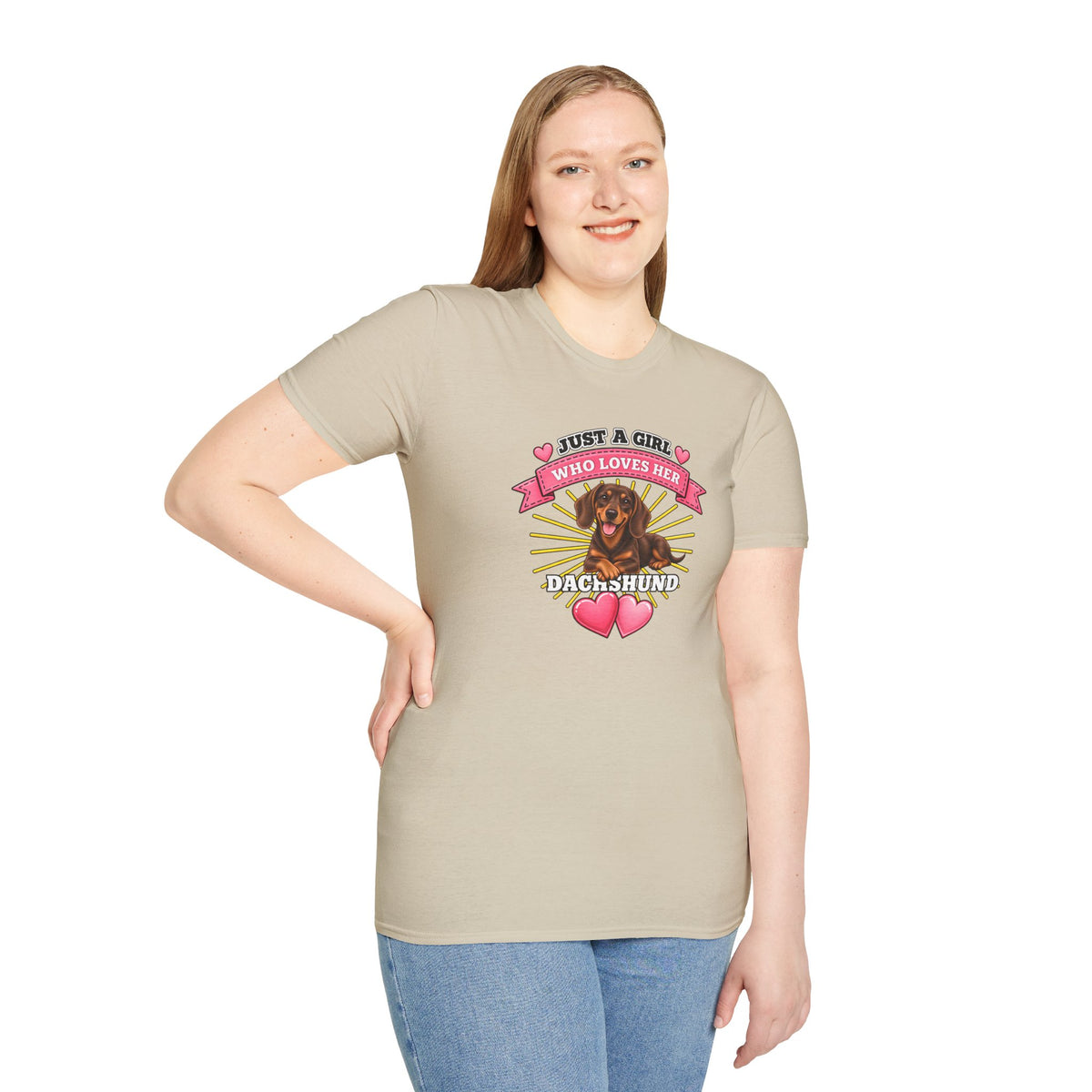 Just a Girl Who Loves Her Dachshund –  Supersoft Unisex T-Shirt