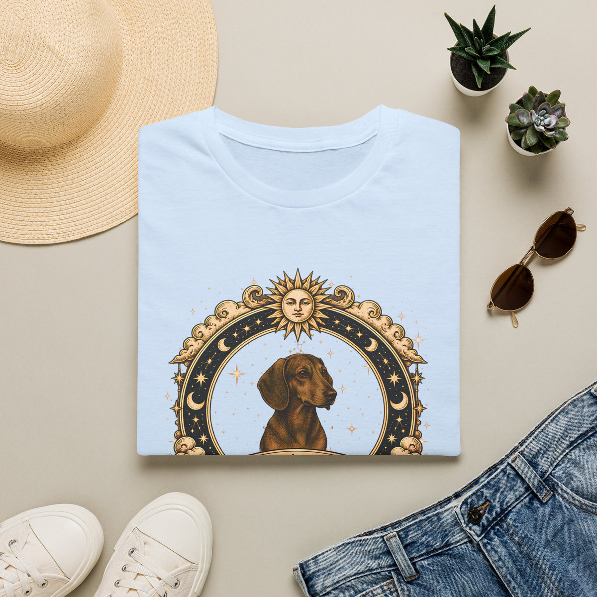Zodiac Virgo Dachshund - Dog Horoscope Star Sign - Supersoft Unisex T-shirt