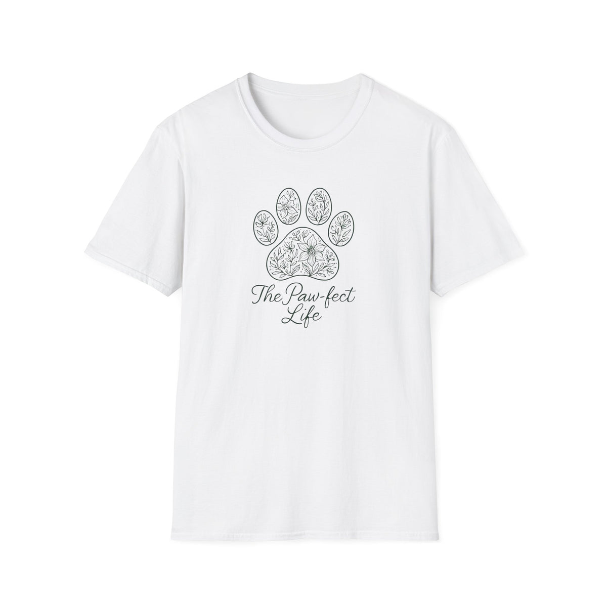 The Paw-fect Life - Floral Paw Print –  Supersoft Unisex T-Shirt