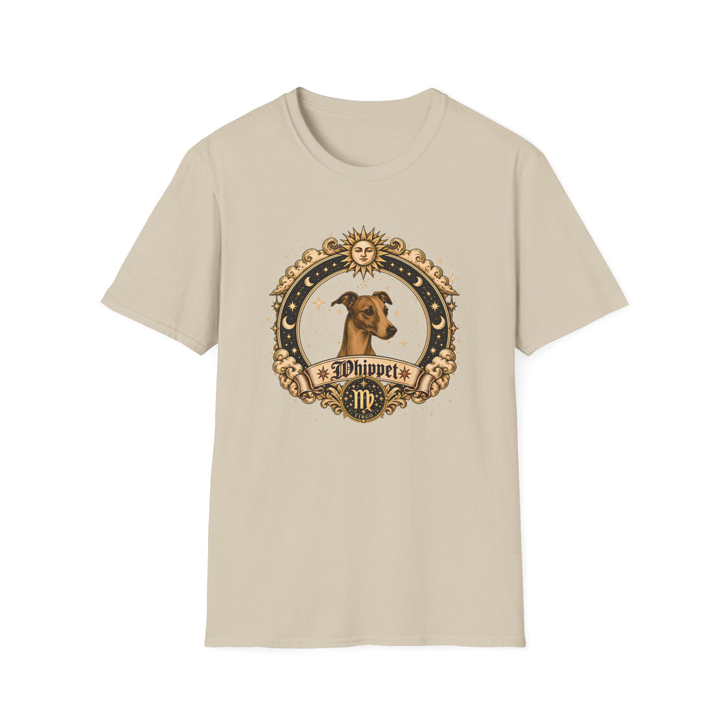 Zodiac Virgo Whippet - Dog Horoscope Star Sign - Supersoft Unisex Funny T-shirt