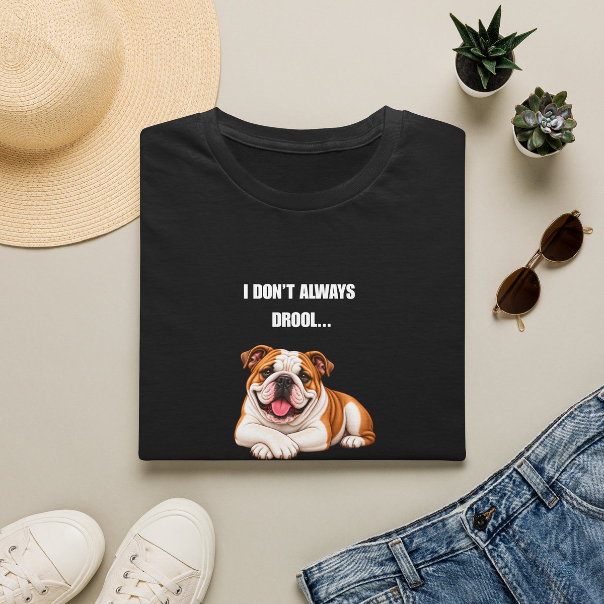 I Don’t Always Drool...But When I Do, It’s Near Pizza - British Bulldog Supersoft Unisex T-Shirt