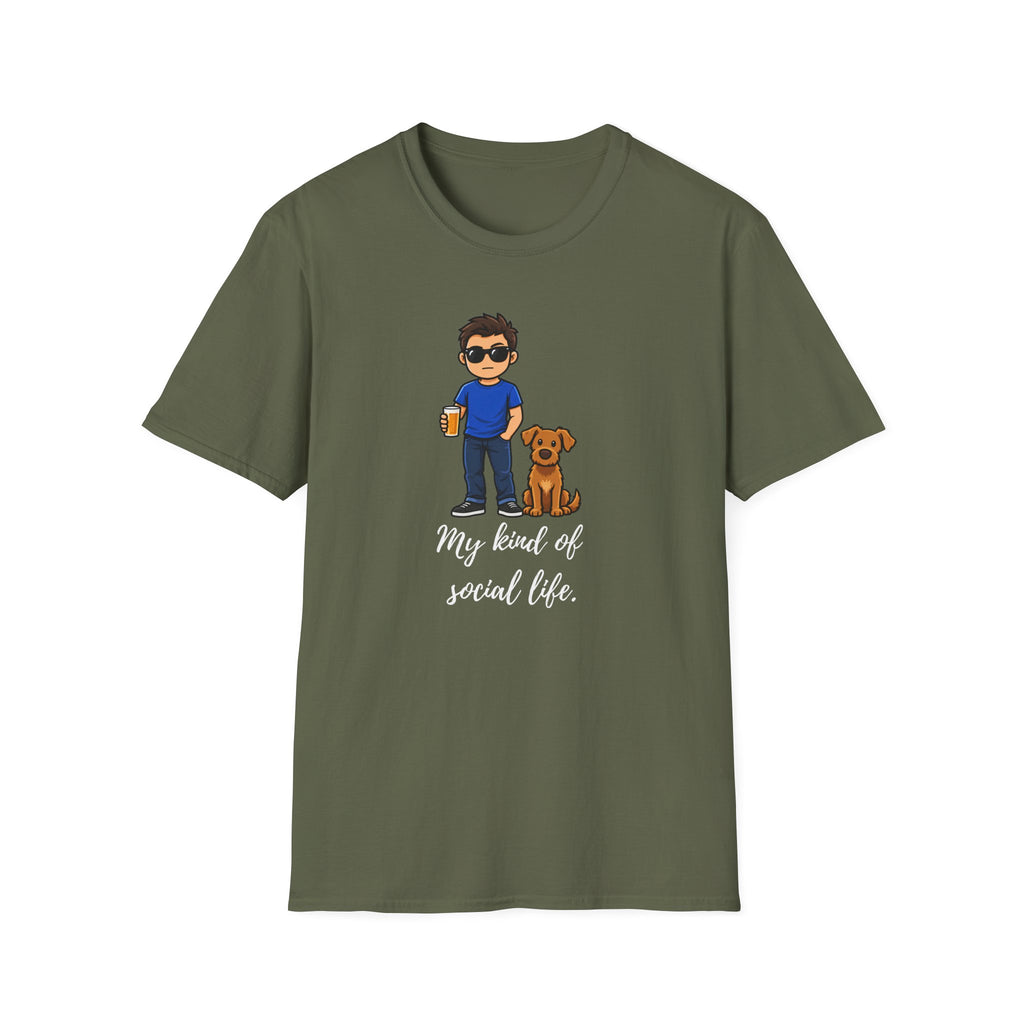 Beer, Dogs and Dudes - My Kind of Social Life - Supersoft Unisex T-shirt