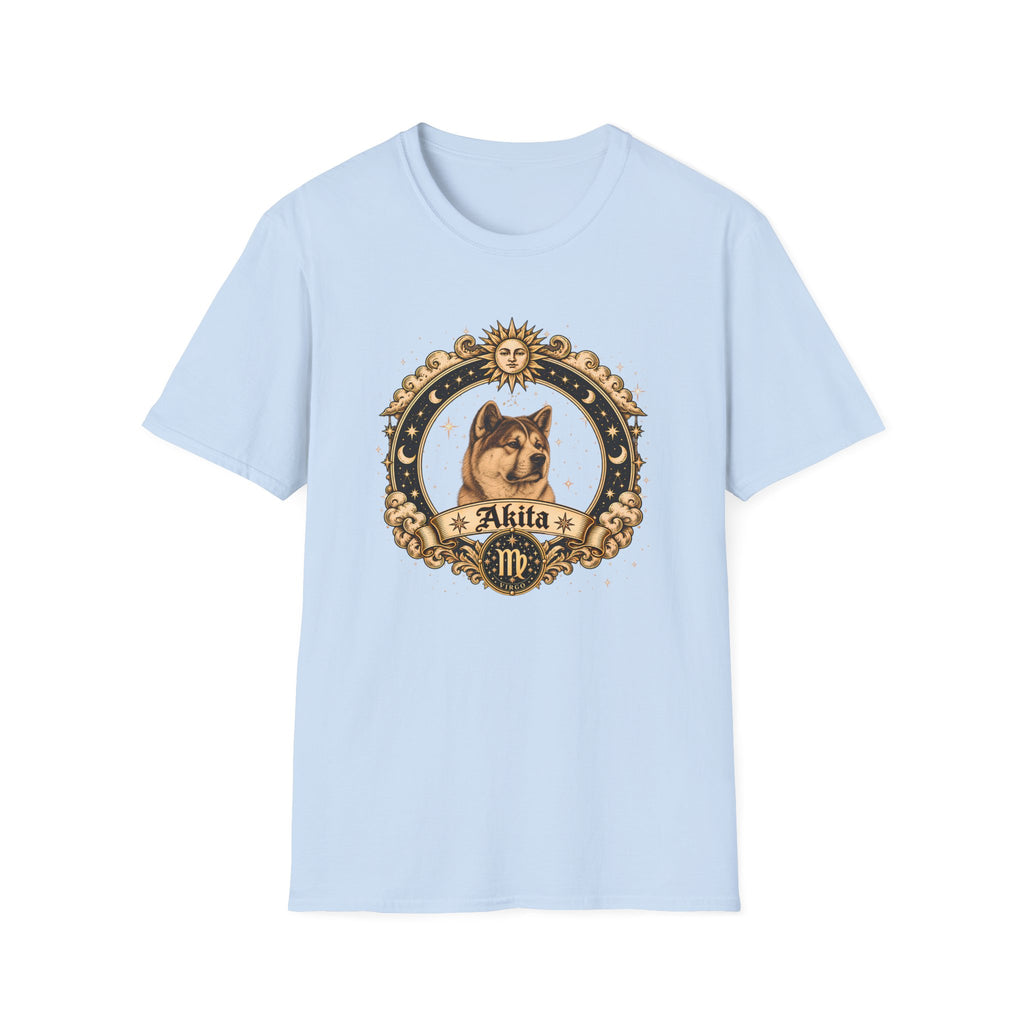 Zodiac Virgo Akita - Dog Horoscope Star Sign - Supersoft Unisex T-shirt