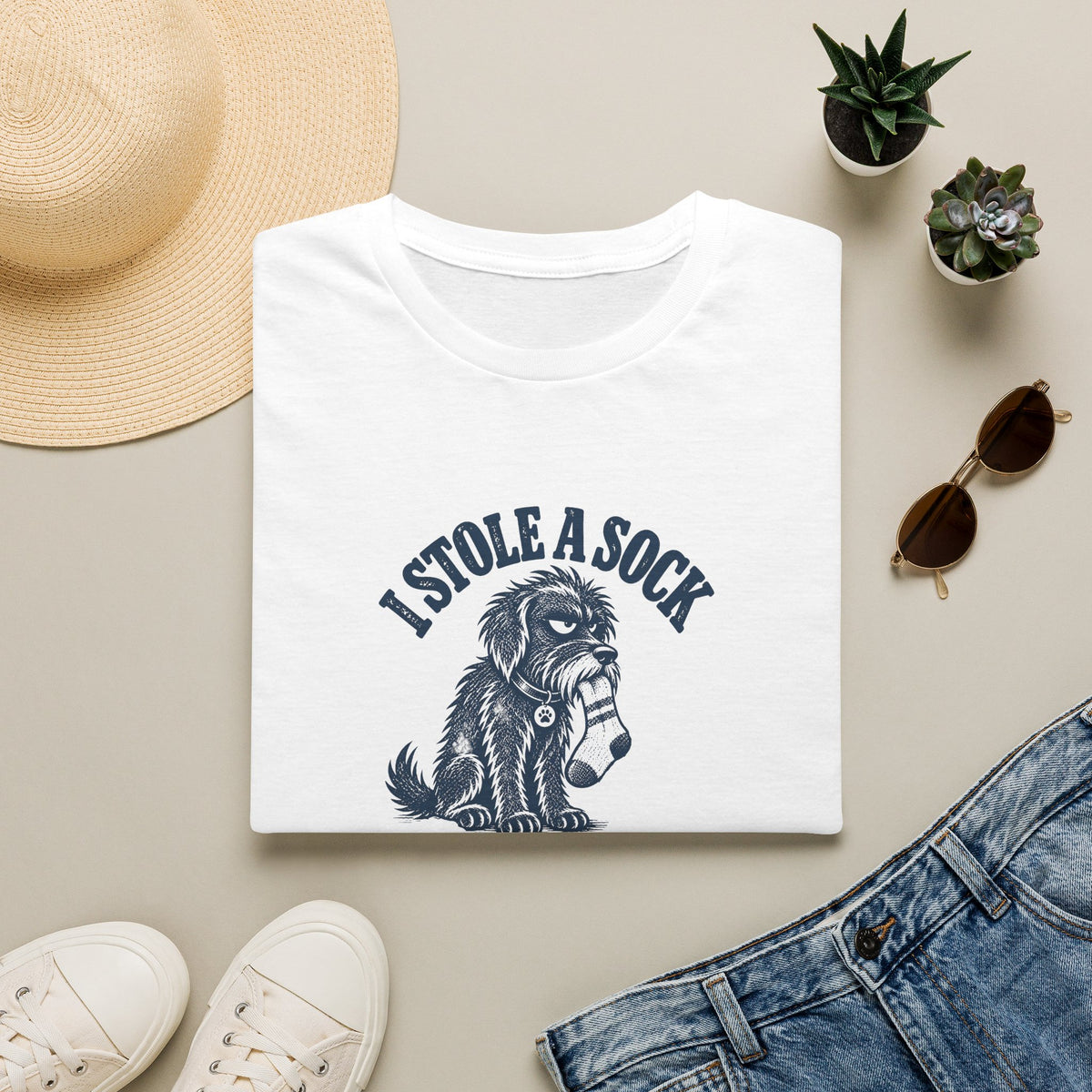 Grumpy Dog - I Stole A Sock...Nobody Appreciated It –  Supersoft Unisex T-Shirt