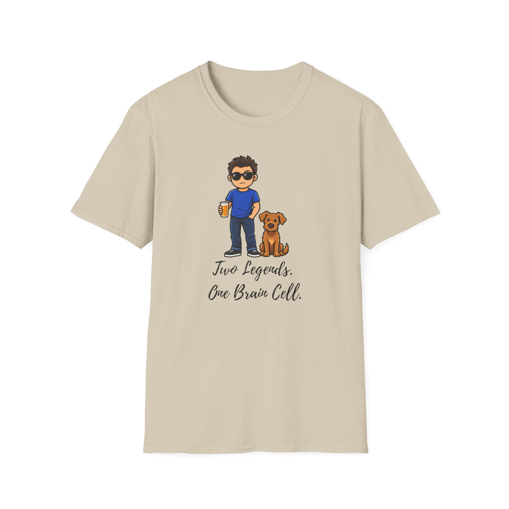 Beer, Dogs and Dudes - Two Legends, One Brain Cell - Supersoft Unisex T-shirt