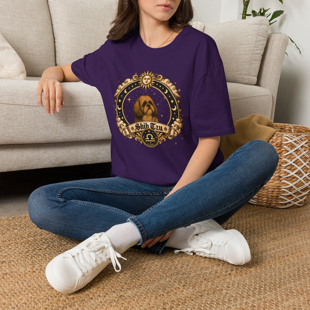 Zodiac Libra Shih Tzu - Dog Horoscope Star Sign - Supersoft Unisex Funny T-shirt