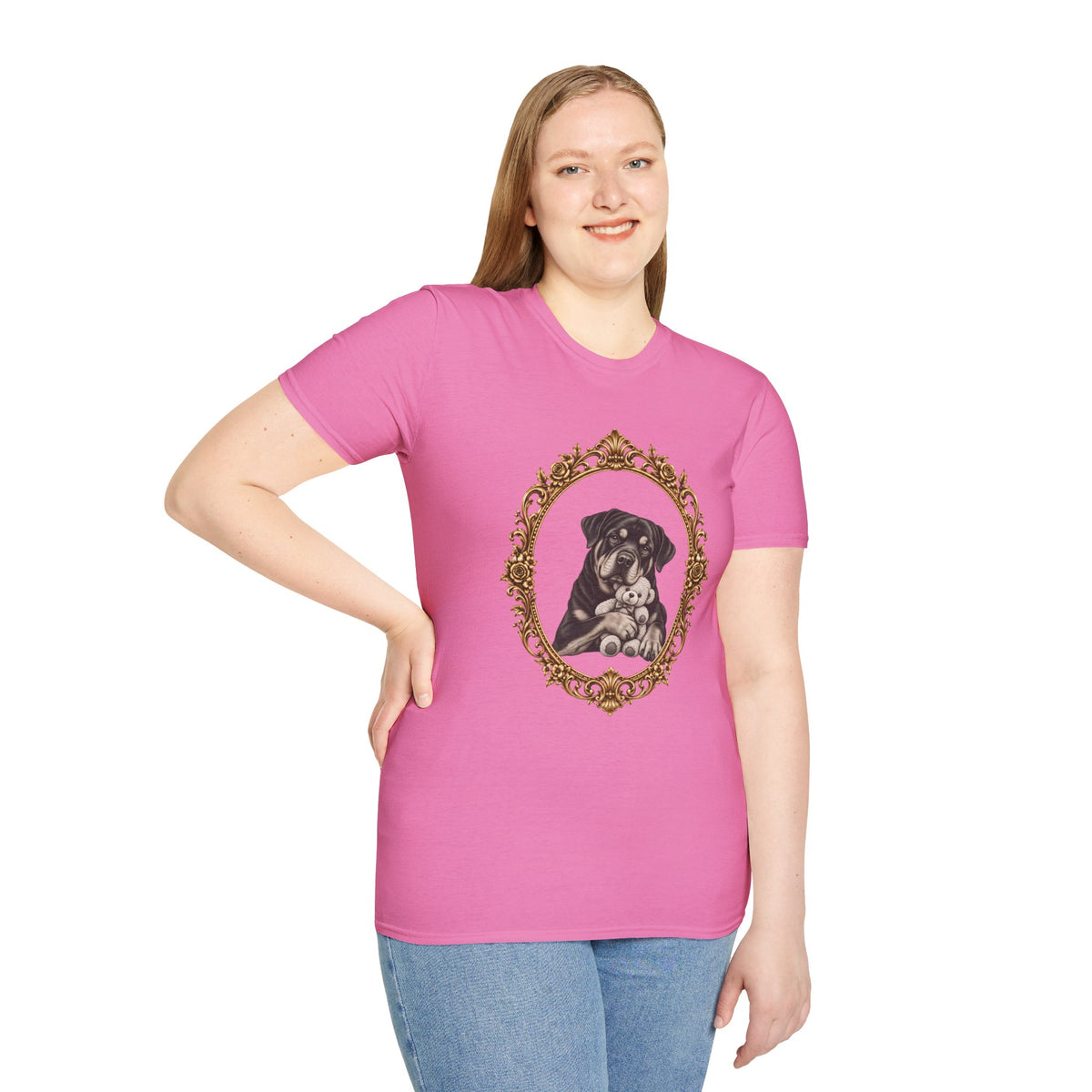 The Gentle Giant – Rottweiler & Teddy Bear - Supersoft Unisex T-shirt