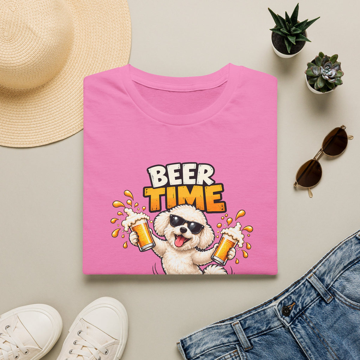 Beer Time, Madafakas! – Bichon Frise - Supersoft Unisex T-shirt