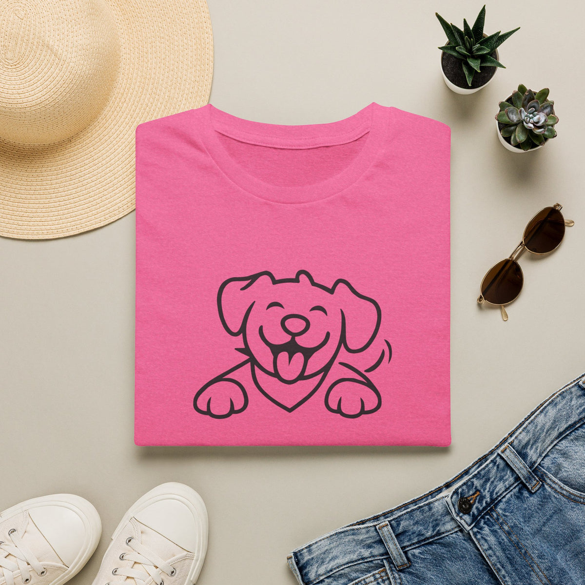 Happy Cartoon Dog –  Supersoft Unisex T-Shirt