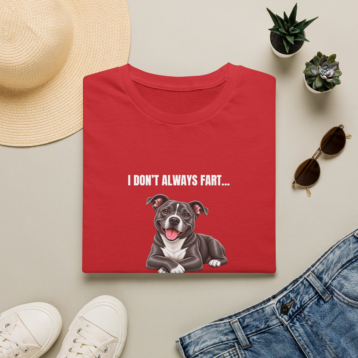 I Don’t Always Fart...But When I Do, I Leave The Room - Staffordshire Bull Terrier Supersoft Unisex T-Shirt