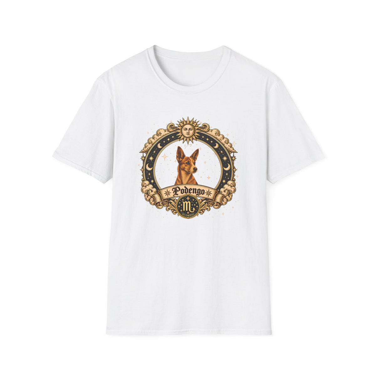 Zodiac Scorpio Podengo - Dog Horoscope Star Sign - Supersoft Unisex Funny T-shirt