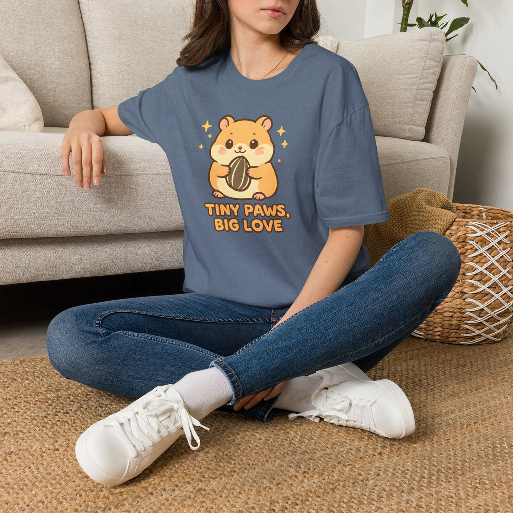 Tiny Paws, Big Love Hamster Cute Kawaii –  Supersoft Unisex T-Shirt