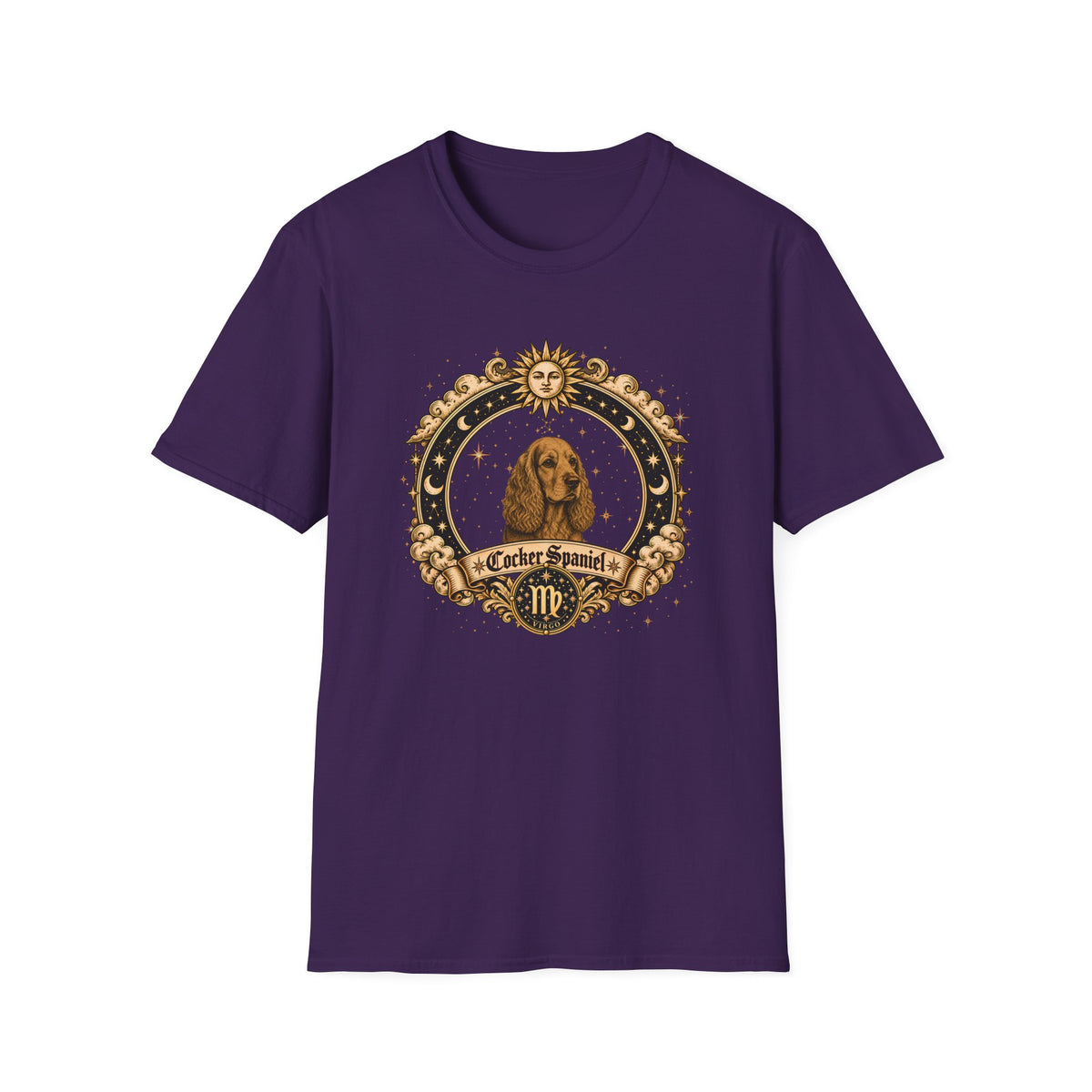 Zodiac Virgo Cocker Spaniel - Dog Horoscope Star Sign - Supersoft Unisex T-shirt
