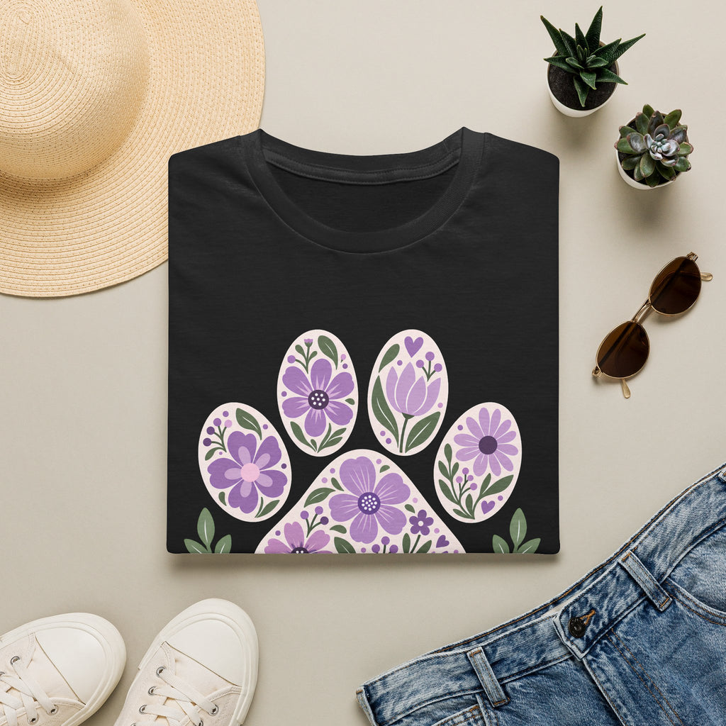 Dogs Make Life Better Floral Paw Print - Supersoft Unisex T-shirt