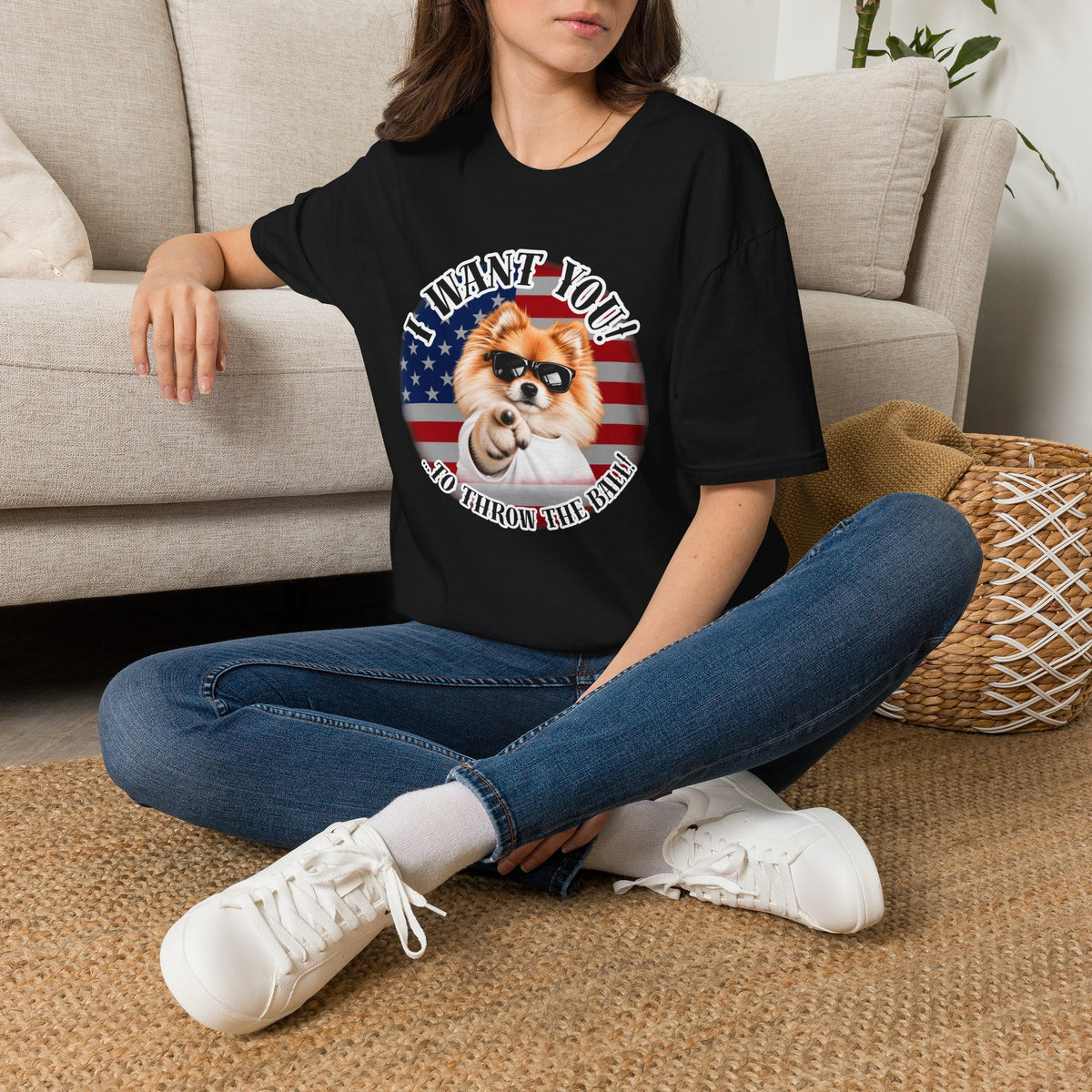 I WANT YOU!...To Throw the Ball! – Pomeranian - Supersoft Unisex T-shirt