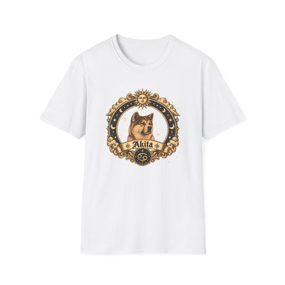Zodiac Cancer Akita - Dog Horoscope Star Sign - Supersoft Unisex T-shirt