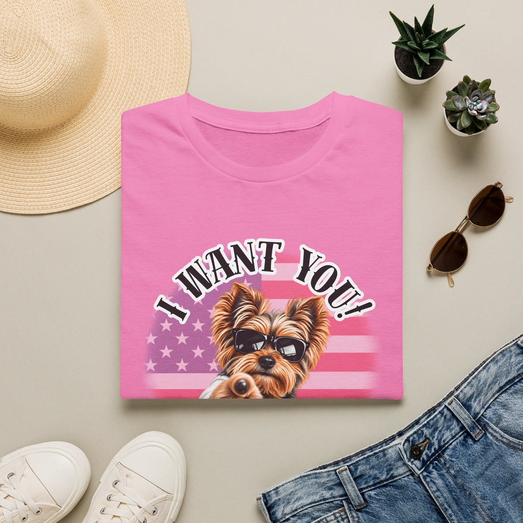 I WANT YOU!...To Throw the Ball! – Yorkshire Terrier - Supersoft Unisex T-shirt