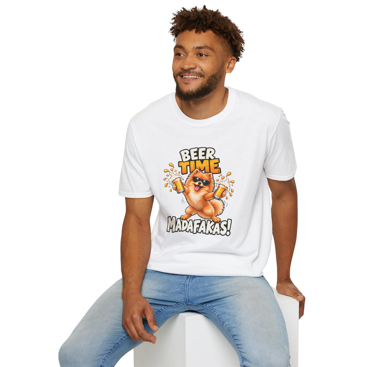 Beer Time, Madafakas! – Pomeranian - Supersoft Unisex T-shirt