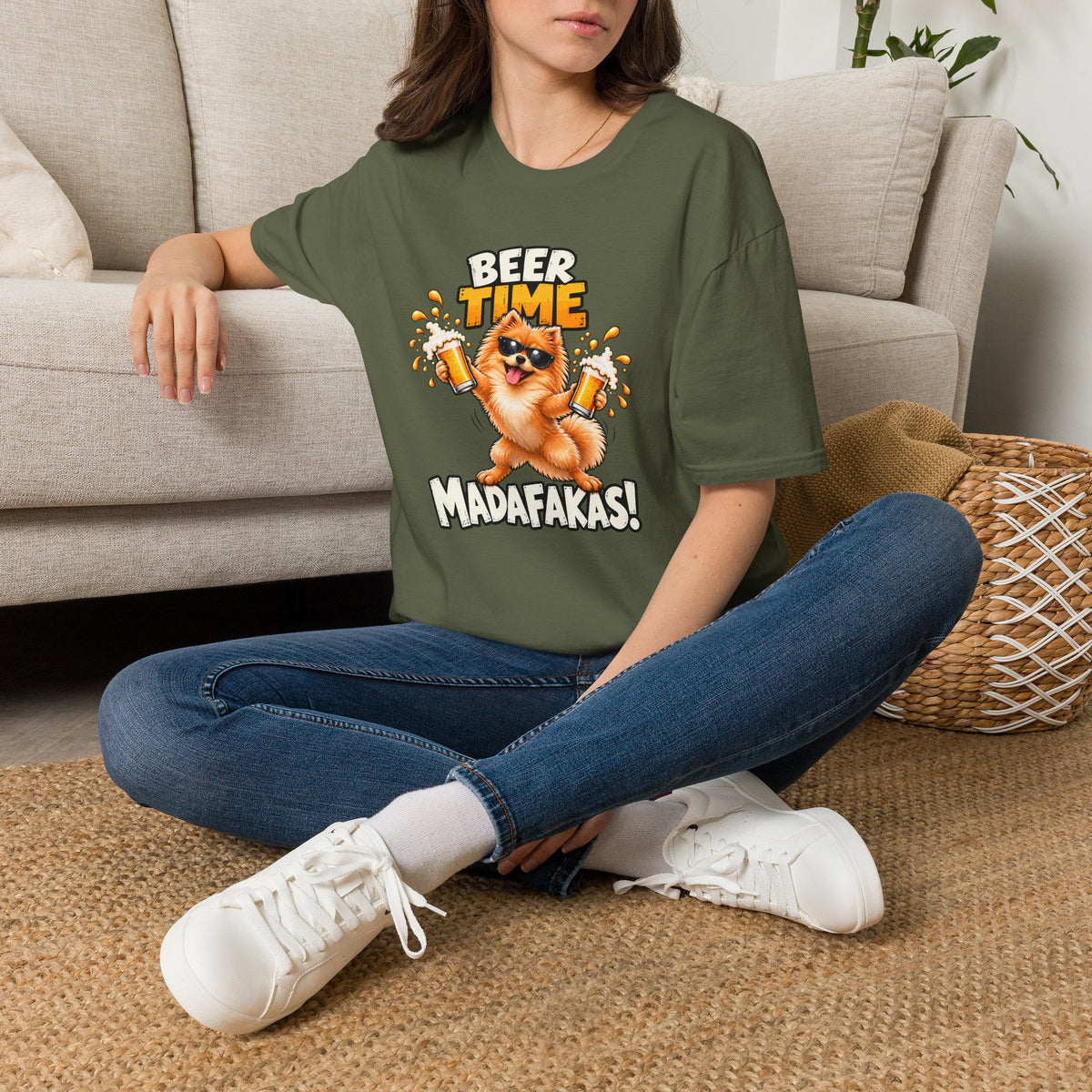 Beer Time, Madafakas! – Pomeranian - Supersoft Unisex T-shirt