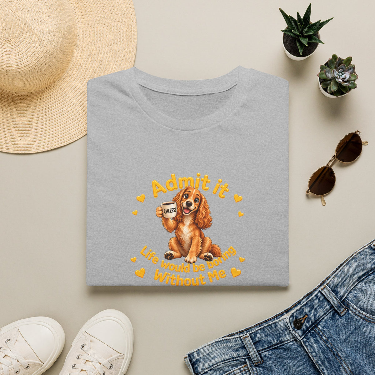 Admit It, Life Would Be Boring Without Me – Cocker Spaniel Unisex T-Shirt
