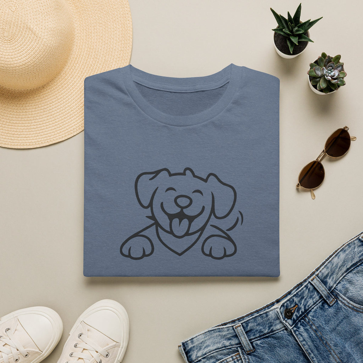 Happy Cartoon Dog –  Supersoft Unisex T-Shirt